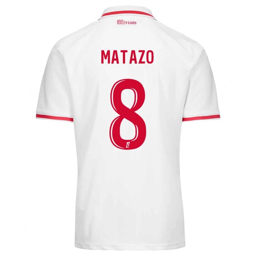 Danxenキッズエリオット・マタゾ#8白 赤ホームシャツ2024/25ジャージーユニフォーム