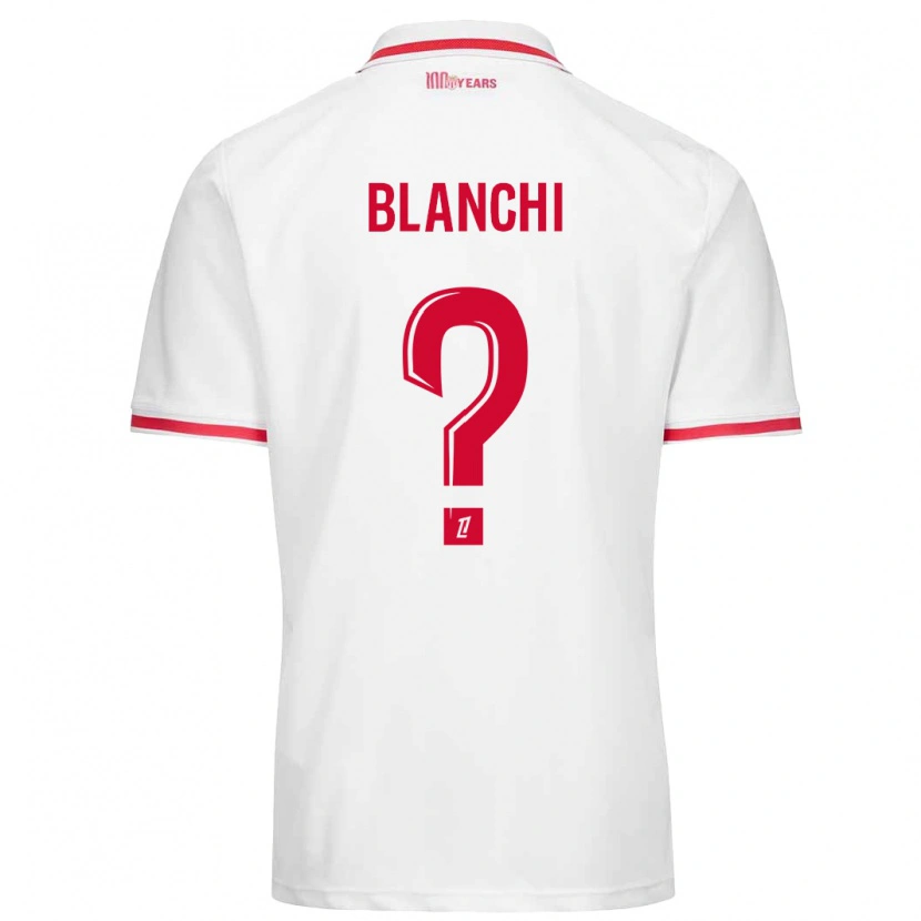 DanxenキッズFlorian Blanchi#0白 赤ホームシャツ2024/25ジャージーユニフォーム