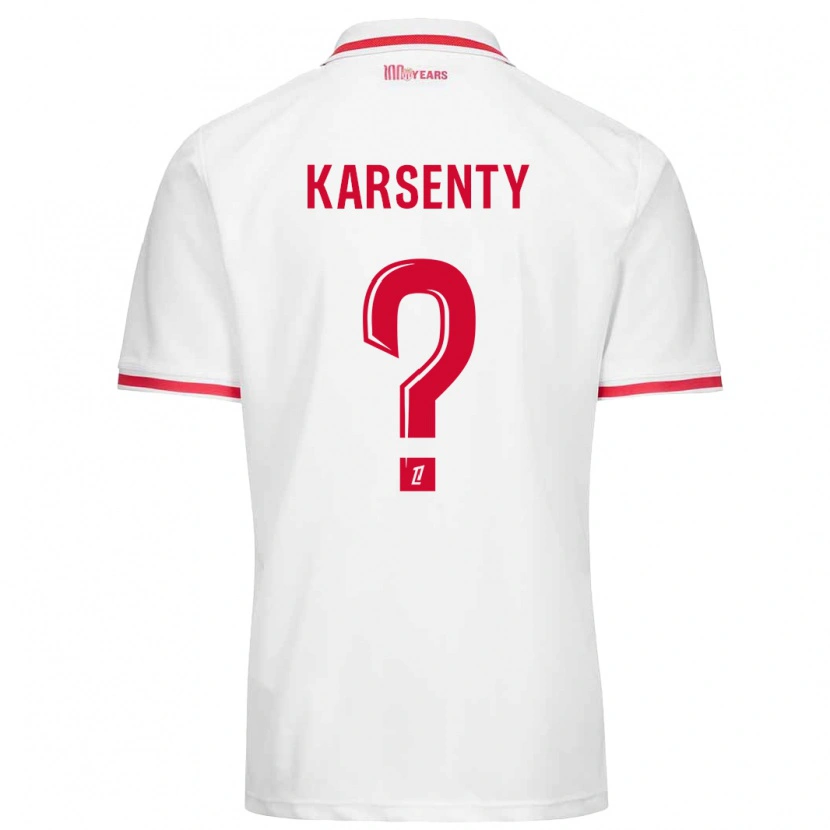 DanxenキッズKylian Karsenty#0白 赤ホームシャツ2024/25ジャージーユニフォーム