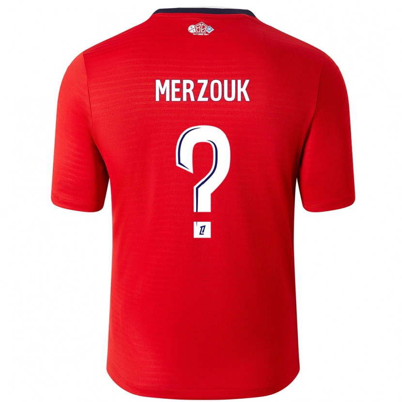 DanxenキッズSamy Merzouk#0赤 白ホームシャツ2024/25ジャージーユニフォーム