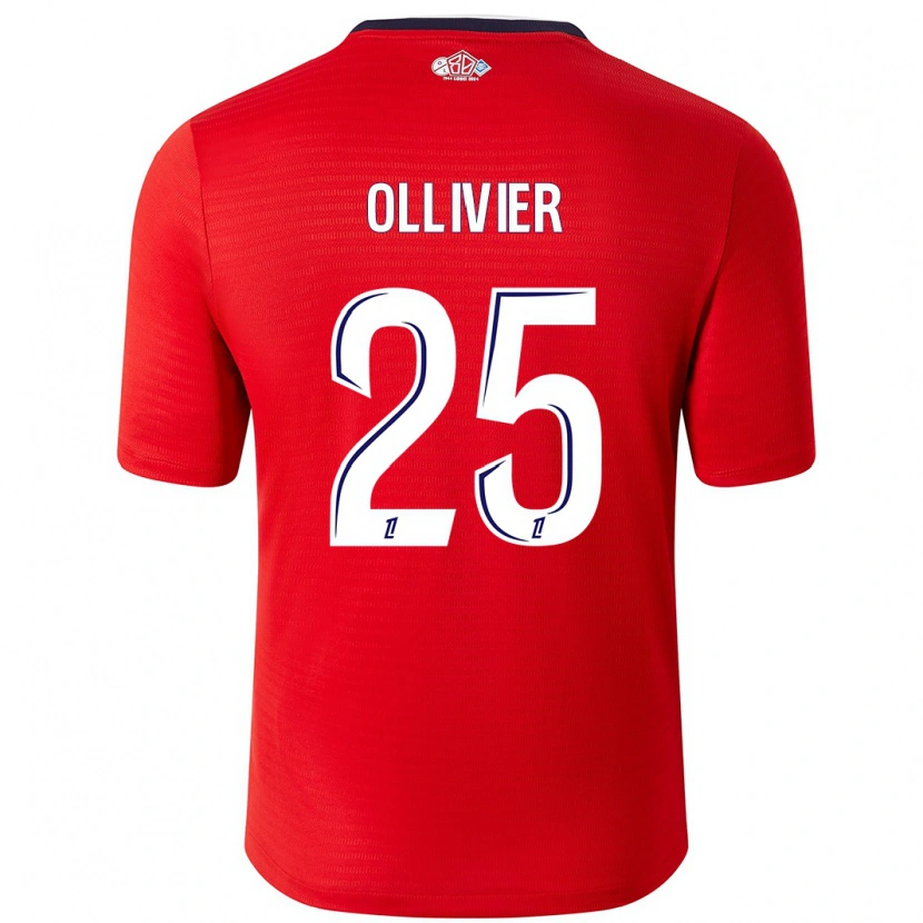 DanxenキッズAgathe Ollivier#25赤 白ホームシャツ2024/25ジャージーユニフォーム