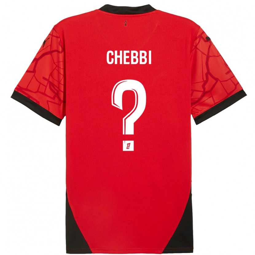 DanxenキッズMohamed Chebbi#0赤黒ホームシャツ2024/25ジャージーユニフォーム