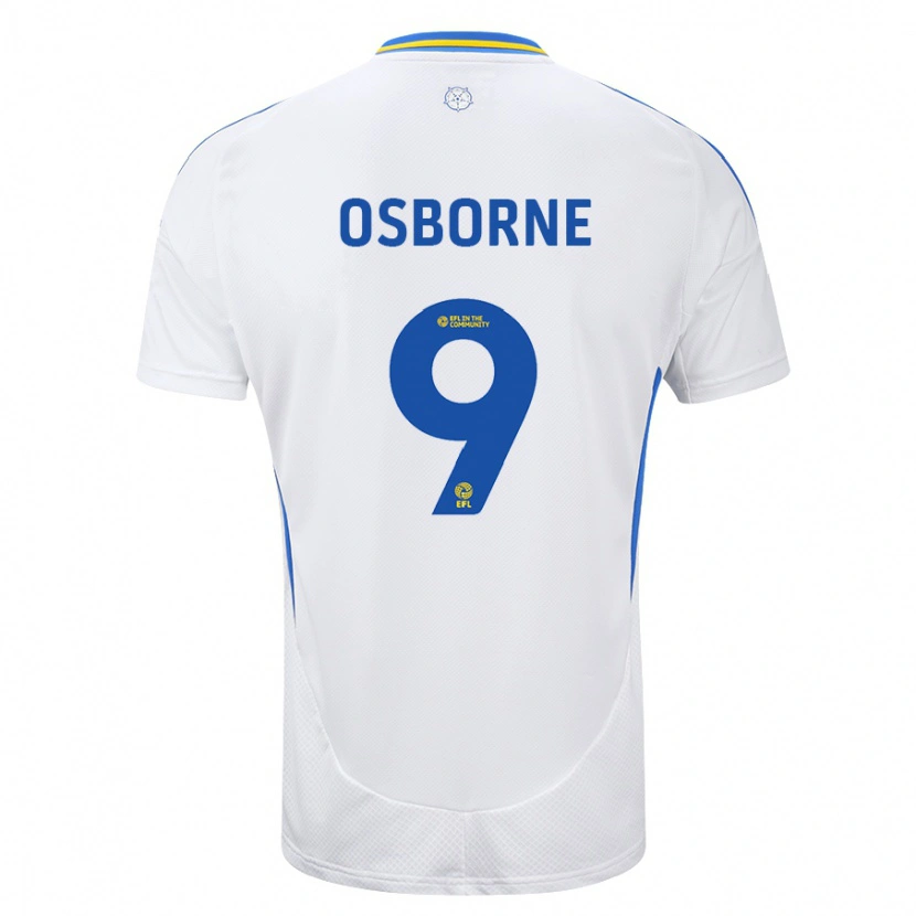 DanxenキッズJemimah Osborne#9ホワイト ブルーホームシャツ2024/25ジャージーユニフォーム