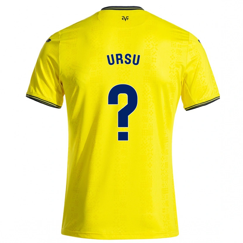 DanxenキッズEduard Ursu#0黄 黒ホームシャツ2024/25ジャージーユニフォーム