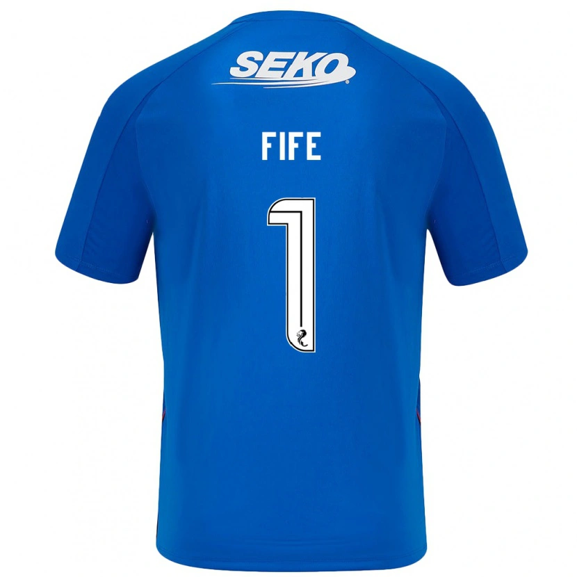 Danxenキッズジェナ・ファイフ#1ダークブルーホームシャツ2024/25ジャージーユニフォーム