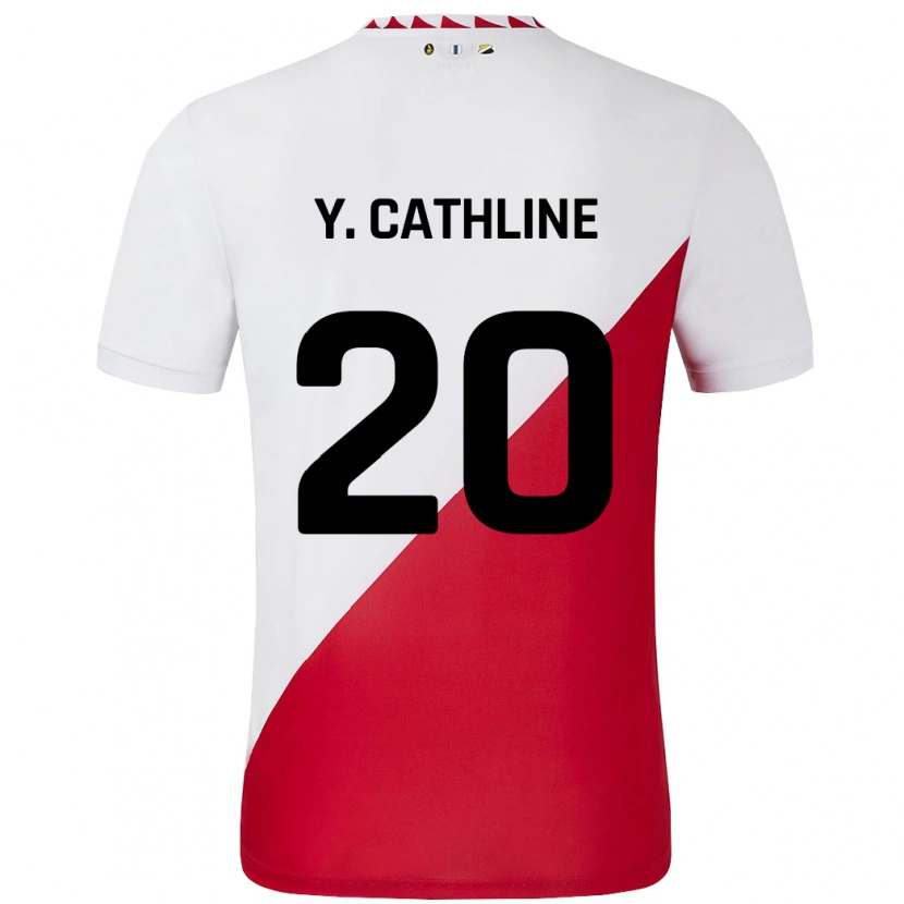 DanxenキッズYoann Cathline#20白 赤ホームシャツ2024/25ジャージーユニフォーム