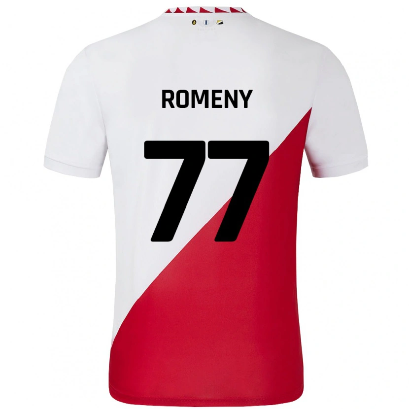 Danxenキッズオレ・ロメニー#77白 赤ホームシャツ2024/25ジャージーユニフォーム