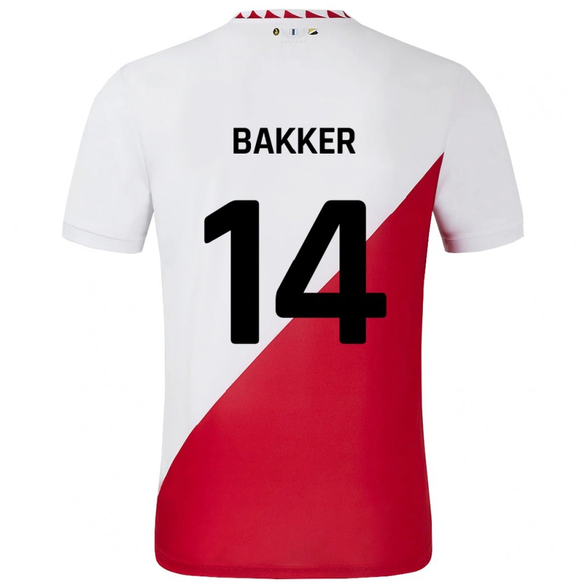 Danxenキッズエシュリー・バッカー#14白 赤ホームシャツ2024/25ジャージーユニフォーム