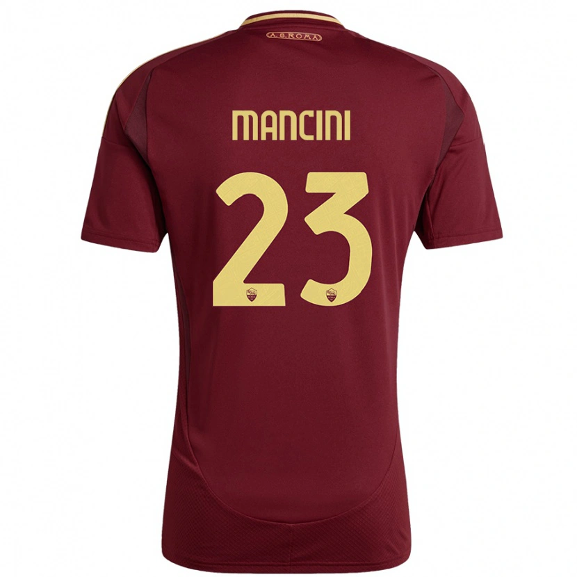 Danxenキッズジャンルカ・マンチーニ#23レッドブラウンゴールドホームシャツ2024/25ジャージーユニフォーム