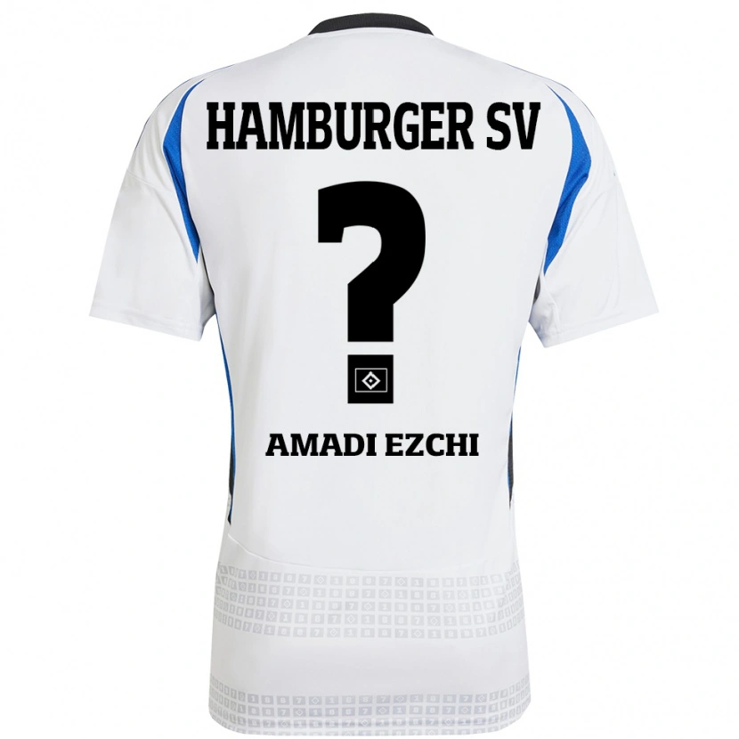 DanxenキッズEmmanuel Amadi Ezchi#0ホワイト ブルーホームシャツ2024/25ジャージーユニフォーム