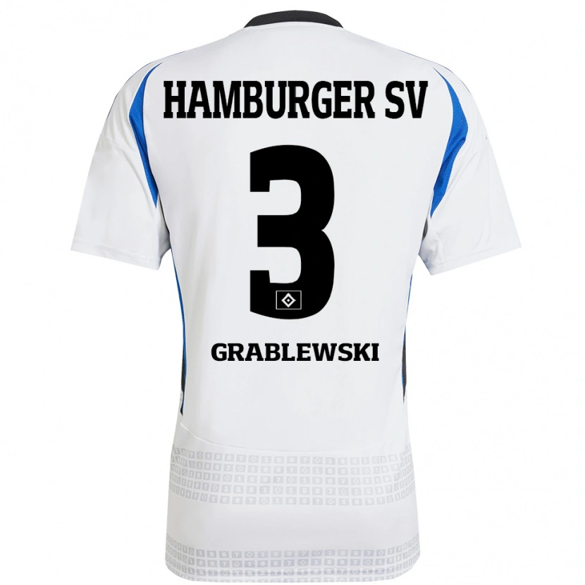 DanxenキッズMax Grablewski#3ホワイト ブルーホームシャツ2024/25ジャージーユニフォーム