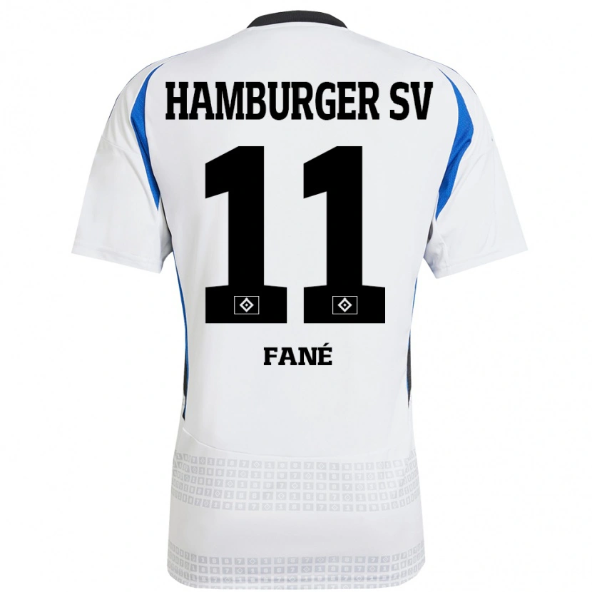 DanxenキッズSidi Fané#11ホワイト ブルーホームシャツ2024/25ジャージーユニフォーム