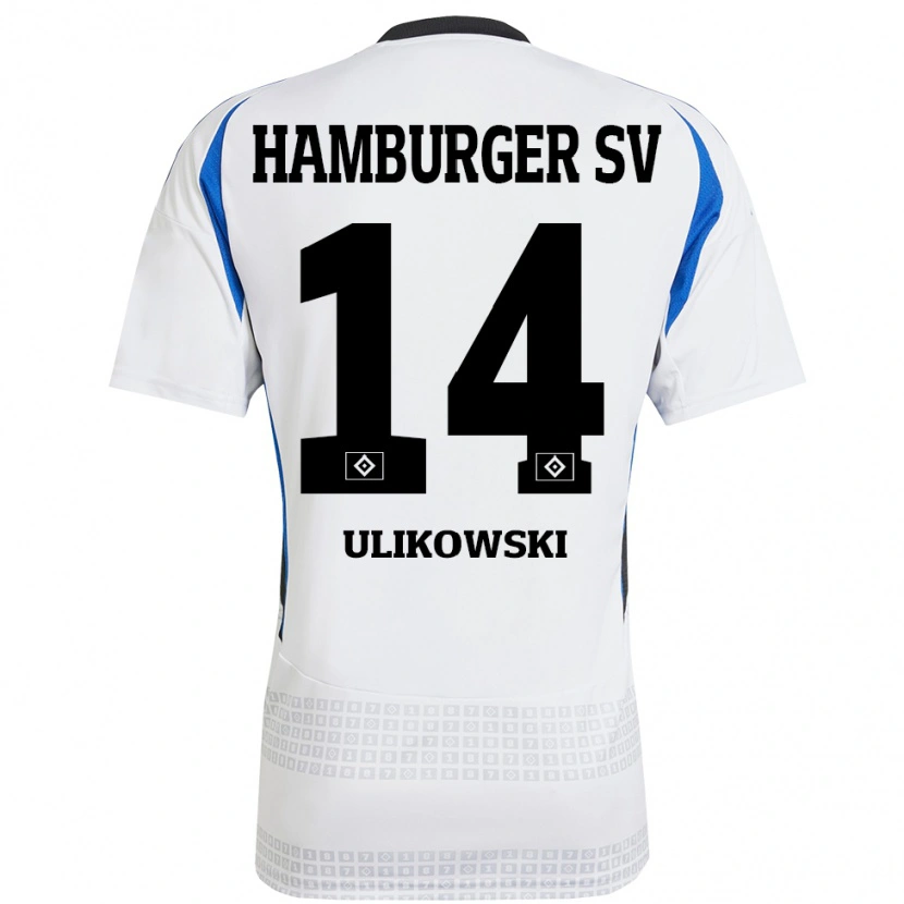 DanxenキッズFelix Ulikowski#14ホワイト ブルーホームシャツ2024/25ジャージーユニフォーム