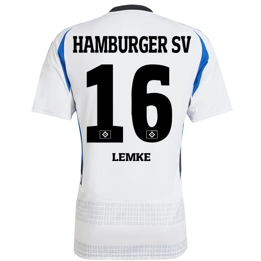 DanxenキッズLouis Lemke#16ホワイト ブルーホームシャツ2024/25ジャージーユニフォーム