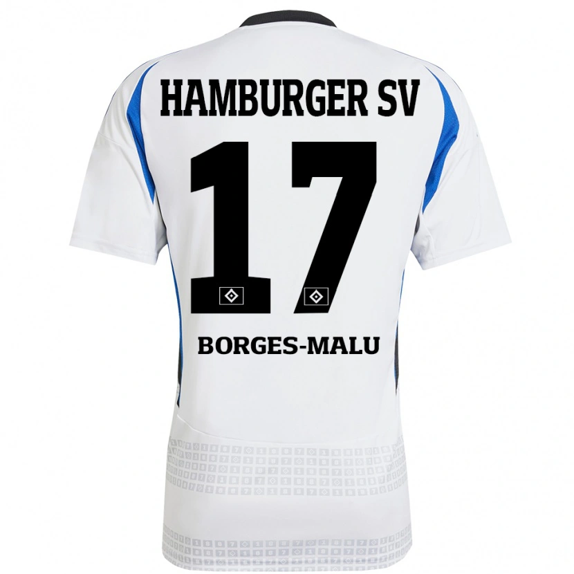 DanxenキッズLouis Borges-Malu#17ホワイト ブルーホームシャツ2024/25ジャージーユニフォーム
