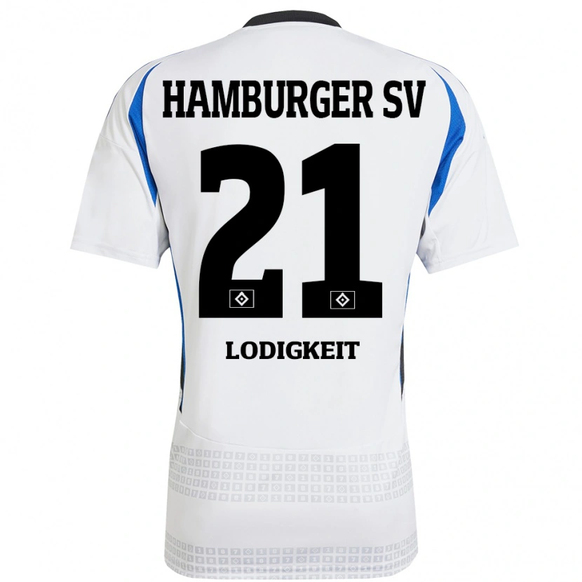 DanxenキッズLuis Lodigkeit#21ホワイト ブルーホームシャツ2024/25ジャージーユニフォーム