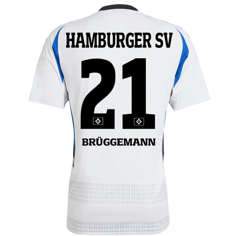 DanxenキッズWilliam Brüggemann#21ホワイト ブルーホームシャツ2024/25ジャージーユニフォーム