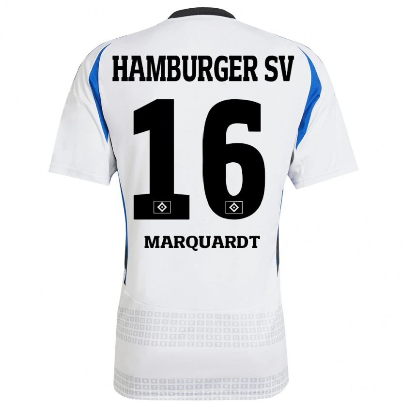 DanxenキッズDana Marquardt#16ホワイト ブルーホームシャツ2024/25ジャージーユニフォーム