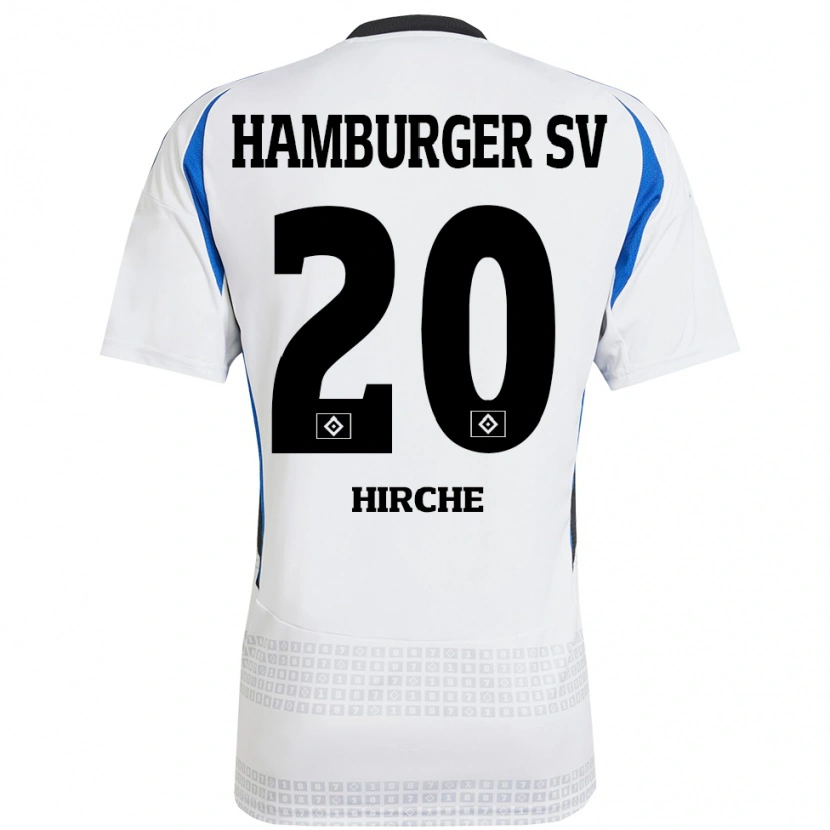 DanxenキッズEmilia Hirche#20ホワイト ブルーホームシャツ2024/25ジャージーユニフォーム