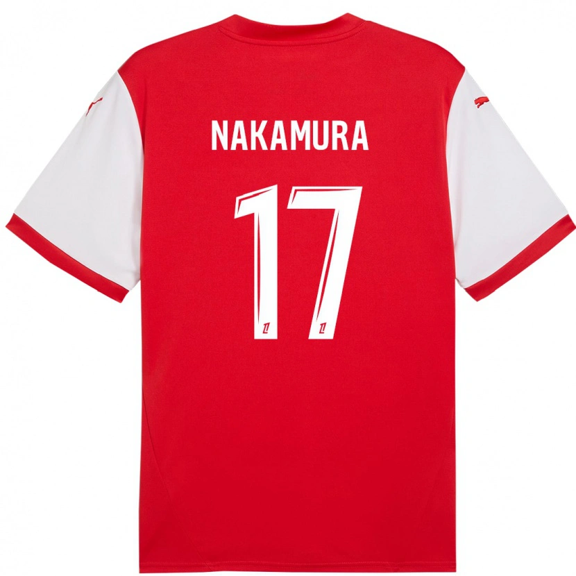 Danxenキッズ中村敬斗#17赤 白ホームシャツ2024/25ジャージーユニフォーム