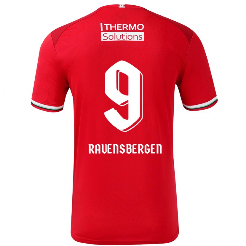 DanxenキッズJaimy Ravensbergen#9赤 白ホームシャツ2024/25ジャージーユニフォーム
