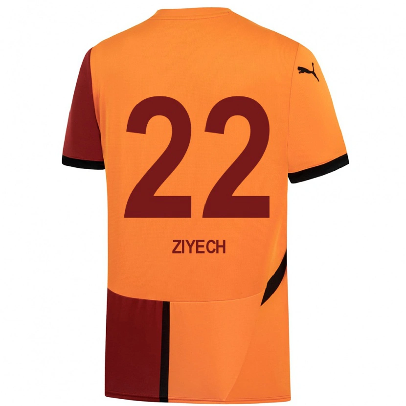 Danxenキッズハキム・ツィエク#22黄 赤ホームシャツ2024/25ジャージーユニフォーム