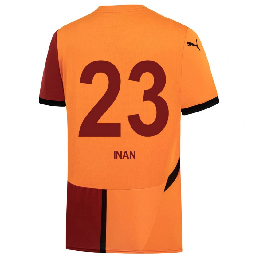 Danxenキッズミュゲ・イナン#23黄 赤ホームシャツ2024/25ジャージーユニフォーム