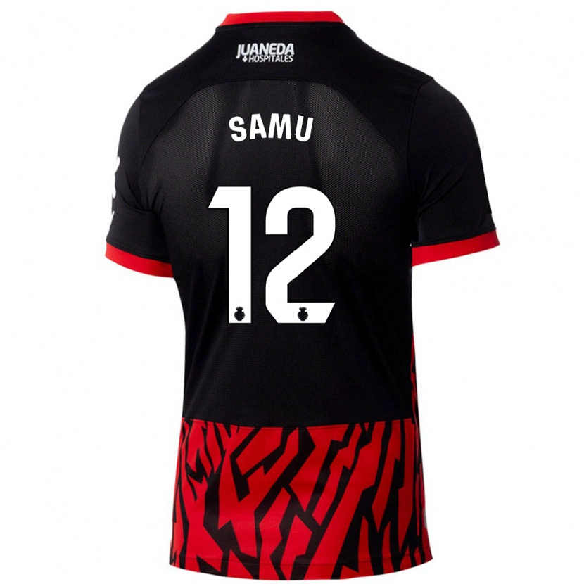 Danxenキッズサムエル・コスタ#12黒 赤ホームシャツ2024/25ジャージーユニフォーム