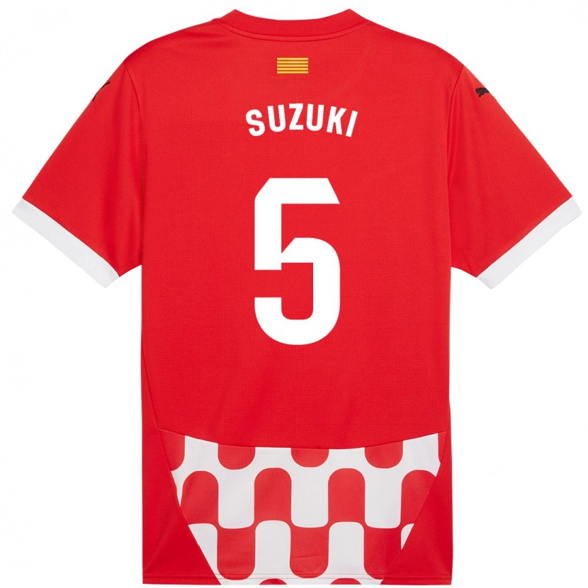 Danxenキッズ鈴木輪太朗イブラヒーム#5赤 白ホームシャツ2024/25ジャージーユニフォーム