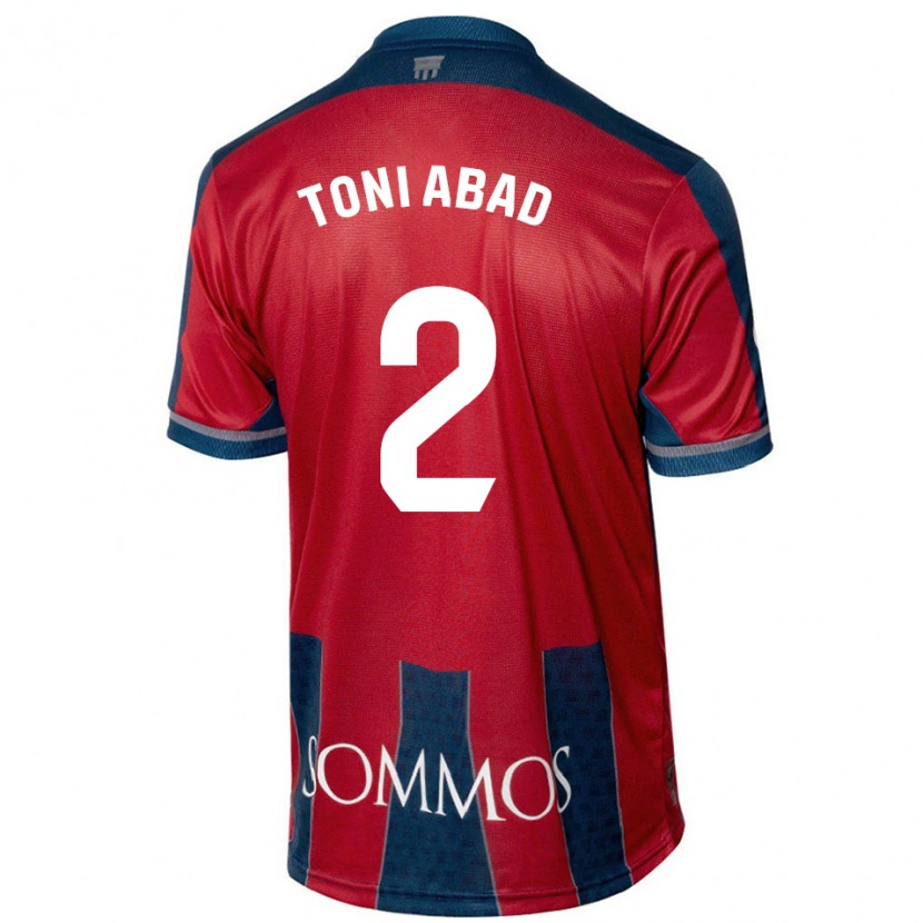 DanxenキッズToni Abad#2赤 青ホームシャツ2024/25ジャージーユニフォーム