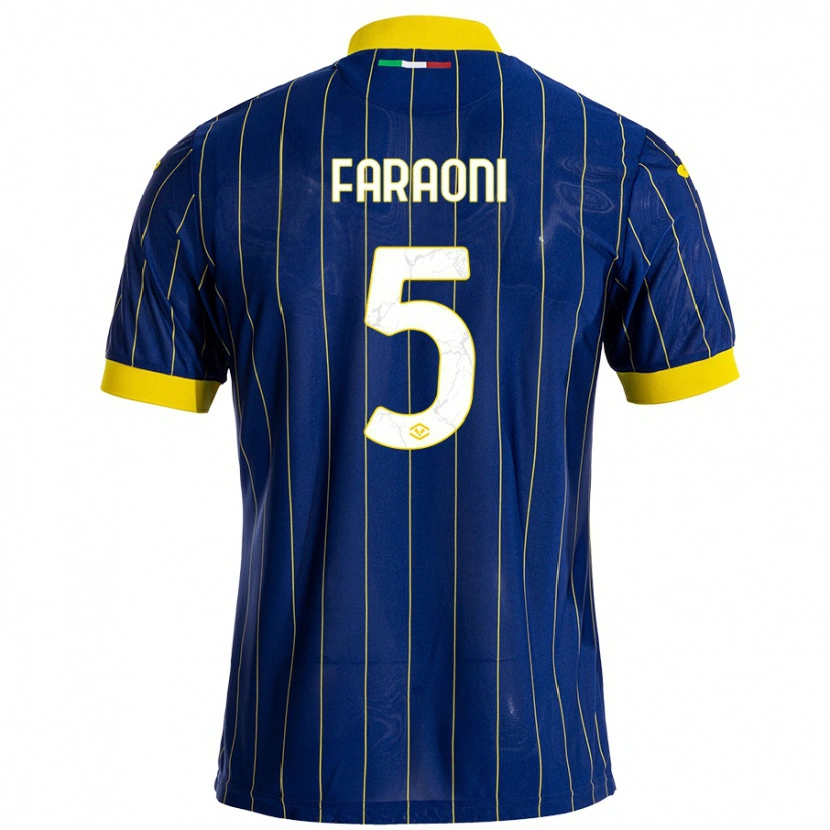Danxenキッズマルコ・ダヴィデ・ファラオーニ#5青 黄ホームシャツ2024/25ジャージーユニフォーム