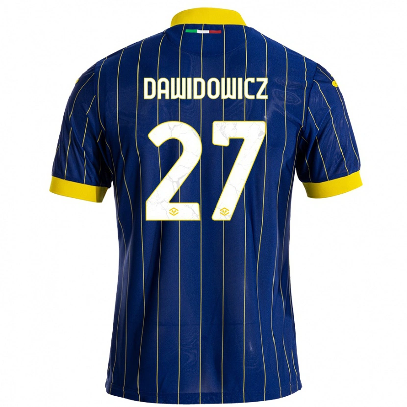 Danxenキッズパヴェル・ダヴィドヴィッチ#27青 黄ホームシャツ2024/25ジャージーユニフォーム
