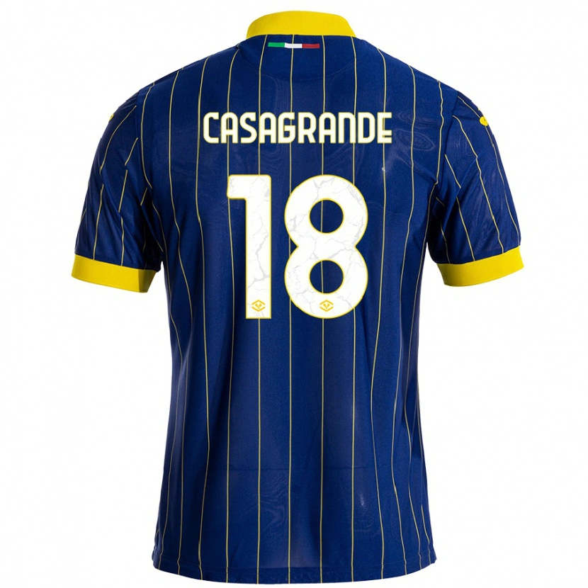 DanxenキッズDavide Casagrande#18青 黄ホームシャツ2024/25ジャージーユニフォーム