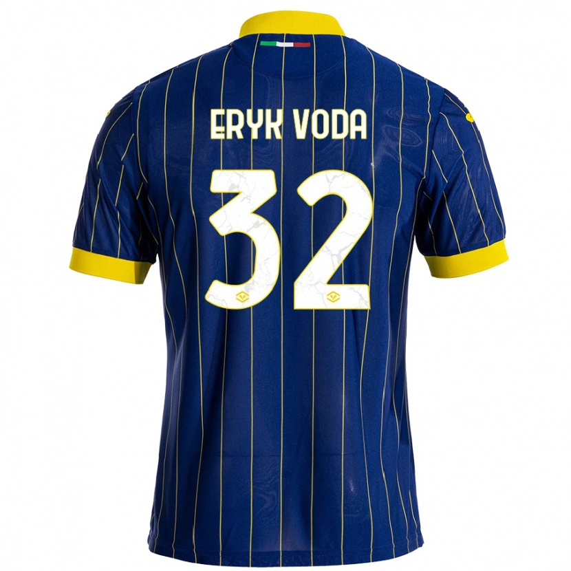 DanxenキッズAndrei Eryk Voda#32青 黄ホームシャツ2024/25ジャージーユニフォーム