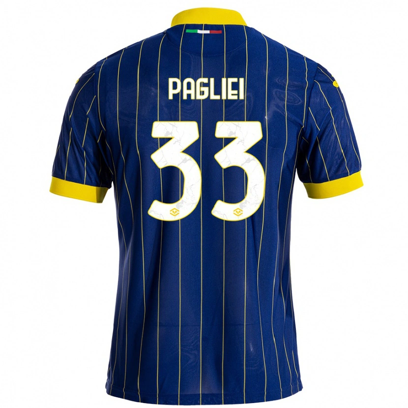 DanxenキッズMatteo Pagliei#33青 黄ホームシャツ2024/25ジャージーユニフォーム