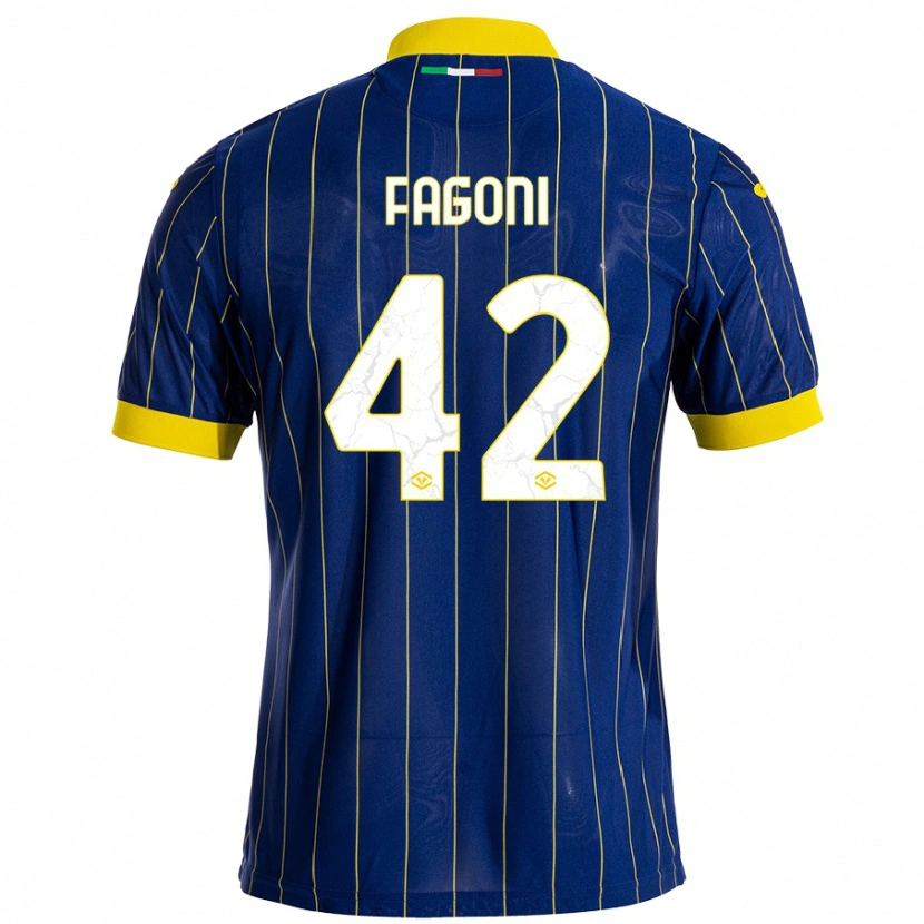 Danxenキッズマルコ・ファゴーニ#42青 黄ホームシャツ2024/25ジャージーユニフォーム