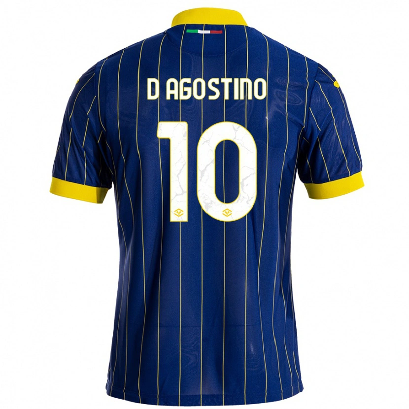 Danxenキッズサムエレ・ダゴスティーノ#10青 黄ホームシャツ2024/25ジャージーユニフォーム