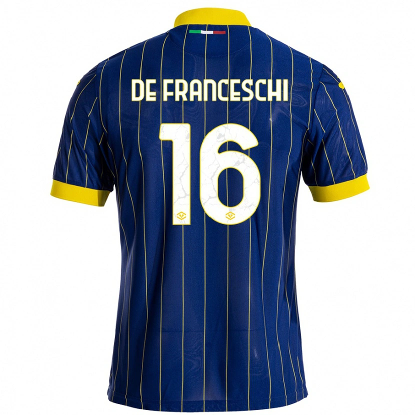 Danxenキッズエドアルド・デ・フランチェスキ#16青 黄ホームシャツ2024/25ジャージーユニフォーム