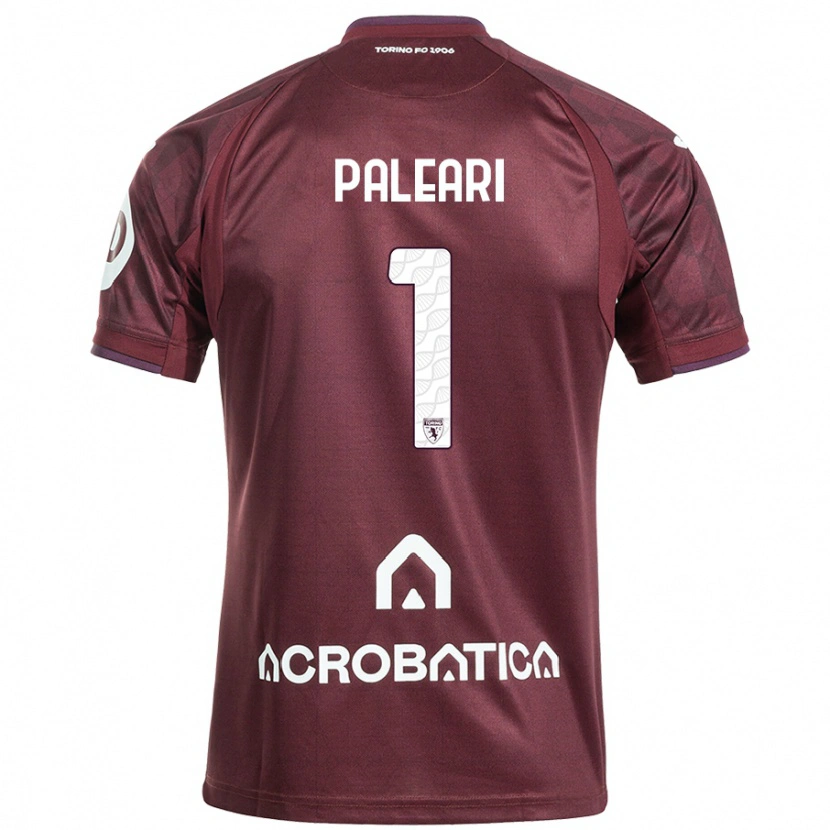 DanxenキッズAlberto Paleari#1栗色白ホームシャツ2024/25ジャージーユニフォーム