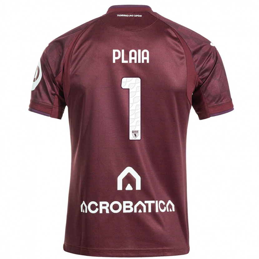 DanxenキッズFrancesco Plaia#1栗色白ホームシャツ2024/25ジャージーユニフォーム