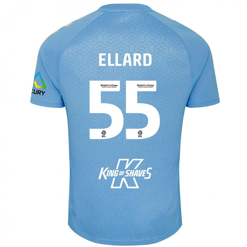 DanxenキッズAston Ellard#55ブルーホワイトホームシャツ2024/25ジャージーユニフォーム