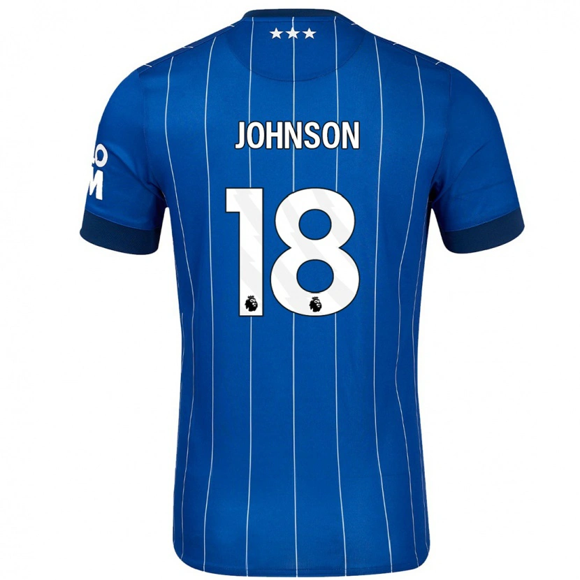 Danxenキッズベン・ジョンソン#18ネイビーブルーホームシャツ2024/25ジャージーユニフォーム