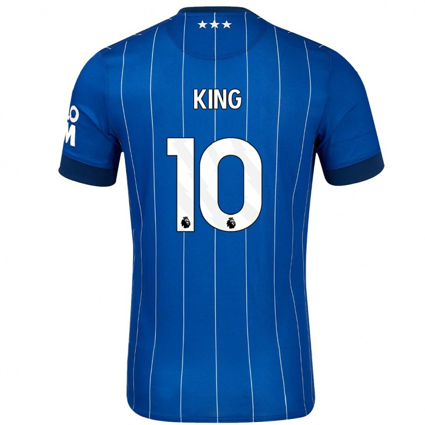 Danxenキッズエロイーズ・キング#10ネイビーブルーホームシャツ2024/25ジャージーユニフォーム