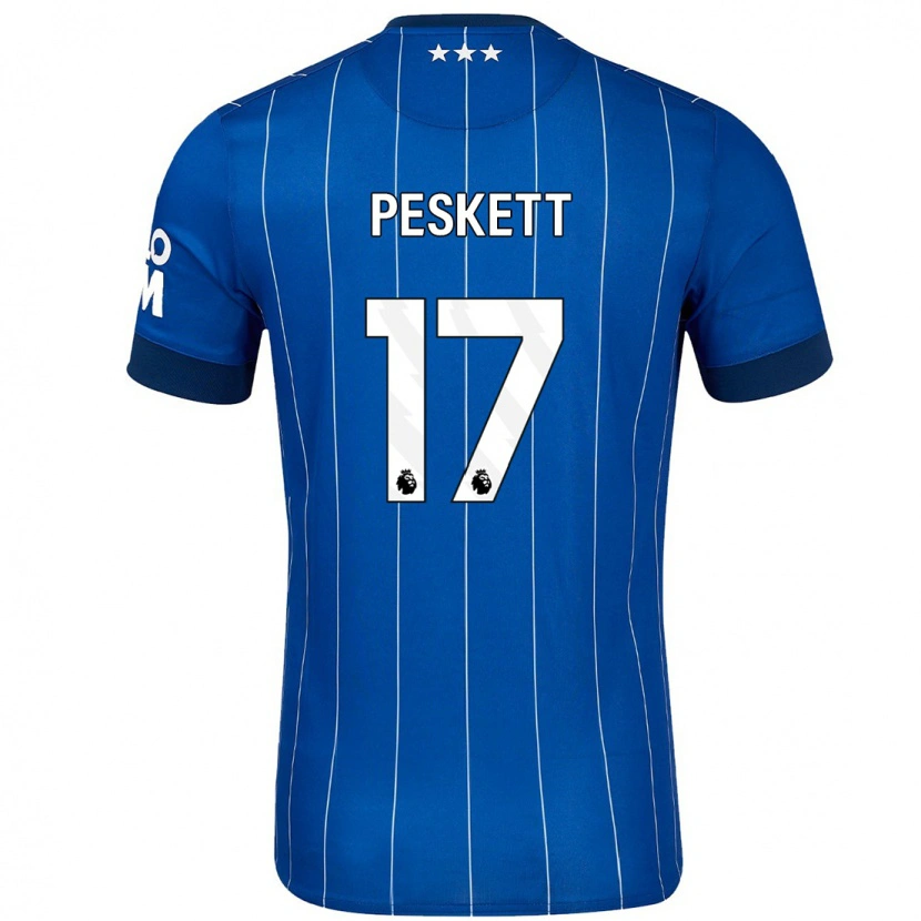 Danxenキッズソフィー・ペケット#17ネイビーブルーホームシャツ2024/25ジャージーユニフォーム