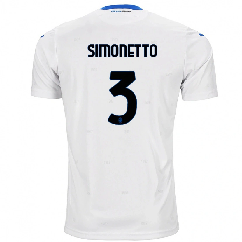 Danxenキッズフェデリコ・シモネット#3白アウェイシャツ2024/25ジャージーユニフォーム