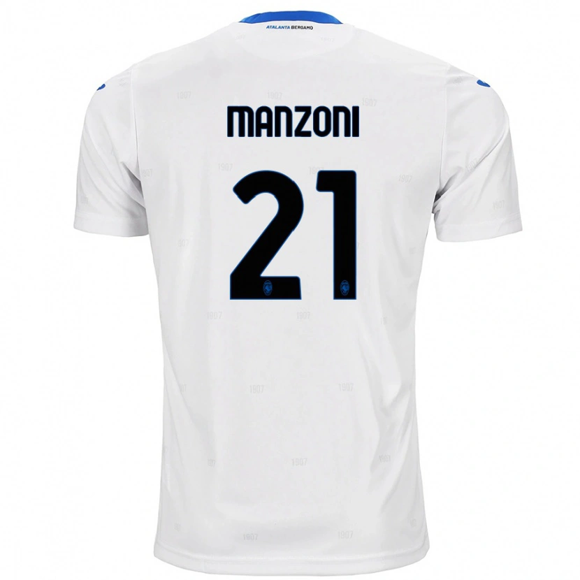 Danxenキッズアルベルト・マンゾーニ#21白アウェイシャツ2024/25ジャージーユニフォーム