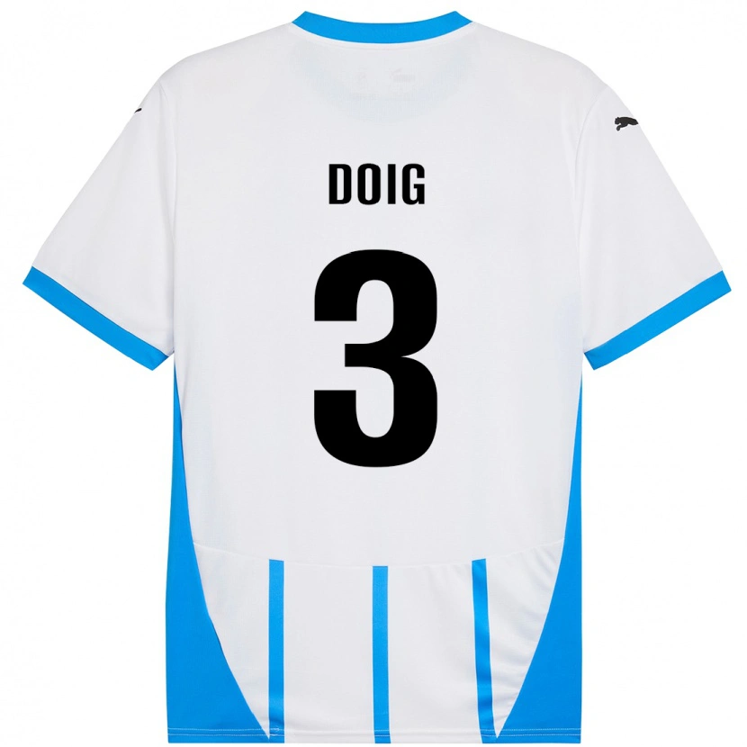 Danxenキッズジョシュ・ドイグ#3ホワイト ブルーアウェイシャツ2024/25ジャージーユニフォーム