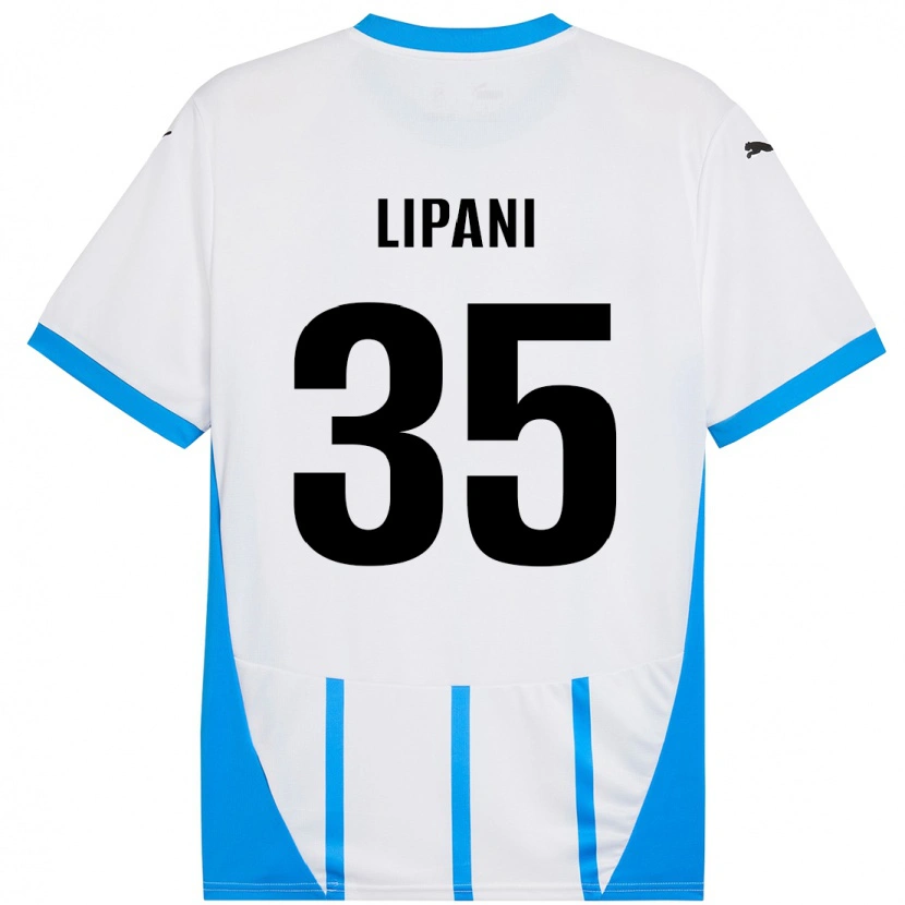 Danxenキッズルーカ・リパーニ#35ホワイト ブルーアウェイシャツ2024/25ジャージーユニフォーム