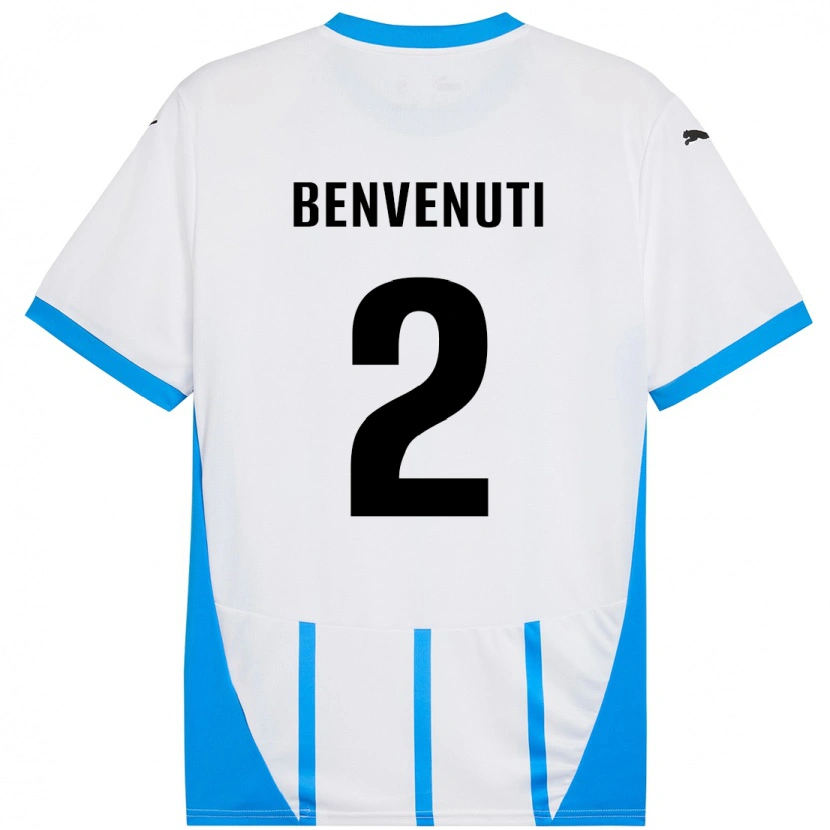 DanxenキッズGiacomo Benvenuti#2ホワイト ブルーアウェイシャツ2024/25ジャージーユニフォーム