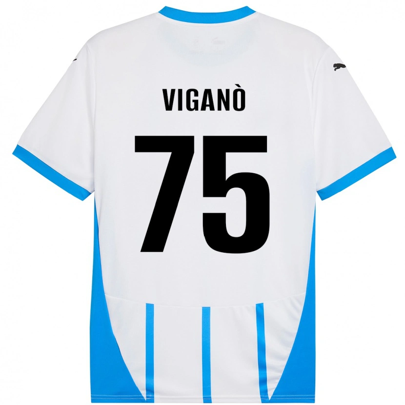 DanxenキッズLorenzo Viganò#75ホワイト ブルーアウェイシャツ2024/25ジャージーユニフォーム